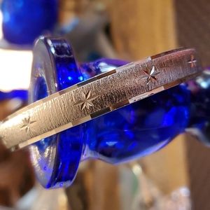 VINTAGE MONET SILVERTONE ETCHED BRACELET